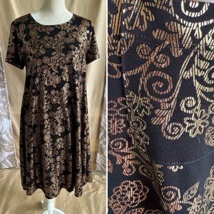 LuLaRoe Carly dress - black and shimmery bronze